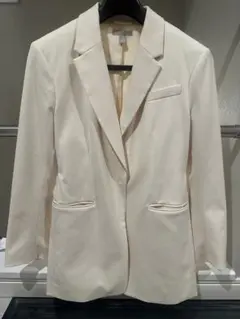 アイボリー テーラードジャケット ウエストリボン付き