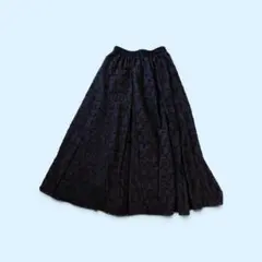 【美品】SLOBE IENA ジャガード フレアロングスカート ブラック Sのサムネイル