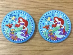 ディズニー 刺繍缶バッジ リトルマーメイド アリエル セット