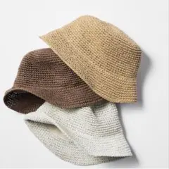 UNIQLO 麦わら帽子 ハット　クロシェハット