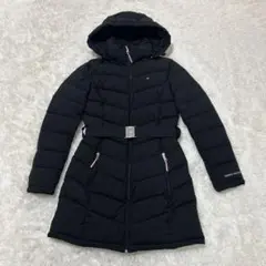 【美品】トミーヒルフィガー ダウンコート ストレッチ 耐水 Aライン ベルト付き