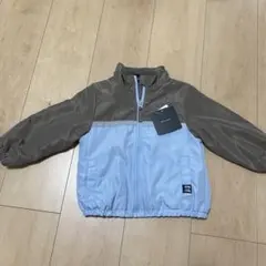 新品未使用　90サイズ ブラウン×ブルー バイカラー ブルゾンナイロンジャケット
