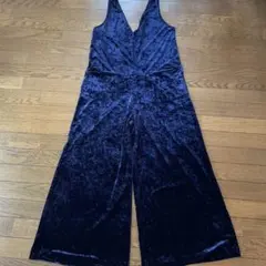 [お値下げしました♪] ZARA ネイビー ベロアサロペットのサムネイル