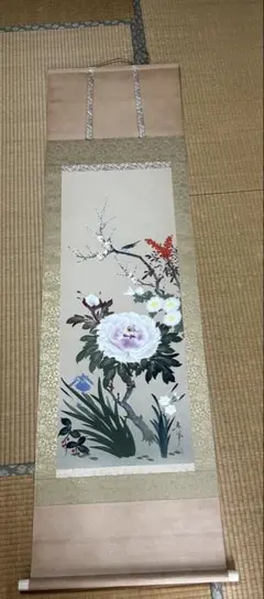 逸品 水墨花鳥図 小鳥と花の調和｜優雅で静かな美・和風インテリア
