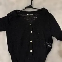 CONTINUER DE NICE CLAUP 黒 フード付きカーディガン