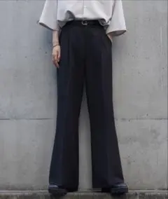 【cussil】TRストレッチルーズシルエットハイウエストデニムパンツ