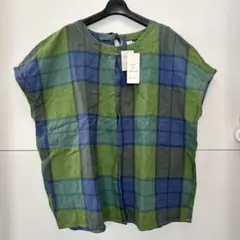 セルフサービス シャーリングTブラウス 新品 L 緑のサムネイル