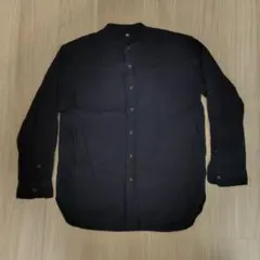 UNIQLO フランネル スタンドカラーシャツ ネイビー M