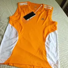 【未使用】adidas アディダス スリーブレスシャツ (オレンジ Sサイズ)