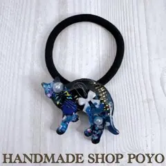 人気です♡『黒猫キーホルダー』オルゴナイト　天然石　お守り