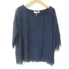タグ付き新品　Bou Jeloud ネイビー レース トップス 38　■★296のサムネイル