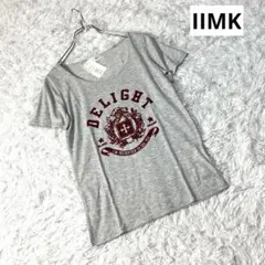 新品タグ付き　IIMK アイアイエムケー　グレー 半袖Tシャツ カジュアル　Mのサムネイル