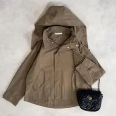 美品▲ビューティーアンドユース 2wayグログランフードマウンテンパーカー