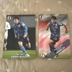 カルビーサッカーチップス カード２枚 遠藤航選手、田中碧選手