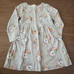H&M ユニコーン柄長袖ワンピース 98/104
