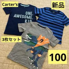 新品　カーターズ　半袖Tシャツ　綿100% 男の子　100 ボーダー　恐竜①のサムネイル