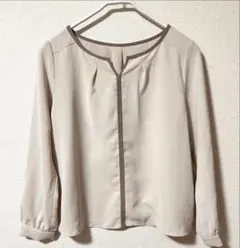 美品✨ NATURALBEAUTYBASIC バイカラーパイピングブラウスS