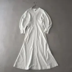 3426【美品】マメクロゴウチ リネンチュニック ミニワンピース 白 S
