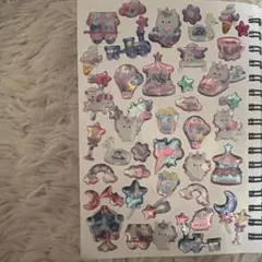 カラフルホログラムキャラクターシールセット