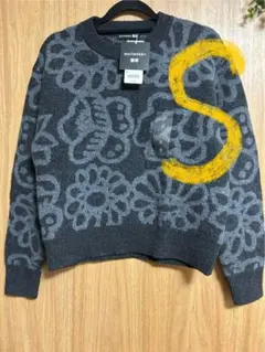 ユニクロ　マリメッコ　ラムクルーネックセーター　Sサイズ ダックグレー