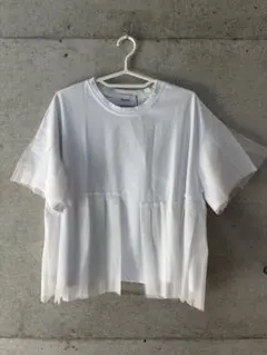 TRANOI. チュール切替 Tシャツ ホワイトのサムネイル