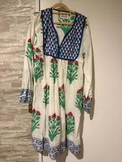 SZ Blockprints ワンピース 花柄 KITTY DRESS ブルー - メルカリ