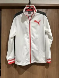 PUMA フルジップジャケット Lサイズ ホワイト/レッド