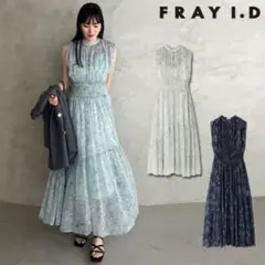 FRAY I.D フラワープリントノースリーブワンピース