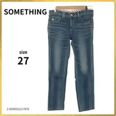 SOMETHING デニム ジーンズ ポケット スリム インディゴブルー 日本製