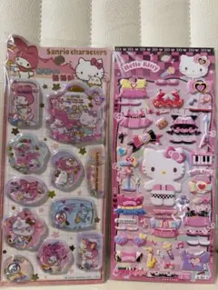 ハローキティミュージシャンスタイル着せ替えとメロとキティ水シール正規品