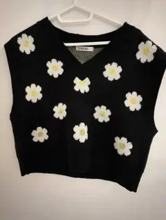 INGNI花柄 ニットベスト M