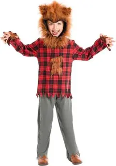 狼　オオカミ　コスプレ　キッズ　子供用　コスチューム　ハロウィン　4点セット　L