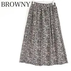 ロングフレアスカート レオパード柄 ヒョウ柄 アニマル ウエストゴム カジュアル