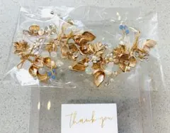ゴールド　ウェディング　ヘアアクセサリー