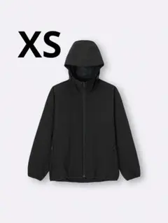 GU ウィンドプルーフシェルパーカ ブラック フード付き XS