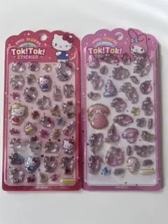 【韓国限定・正規品】サンリオ ボンボンドロップ立体シール2枚　マイメロ＆キティ