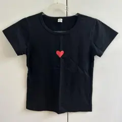【美品】ハートTシャツ　黒　150