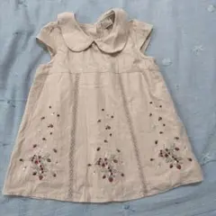 プティマイン　いちご　刺繍　チュニック　ピンク　120 夏服