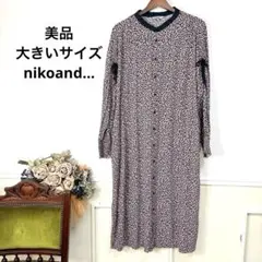 83美品　大きいサイズ　nikoand... フラワー　ワンピース