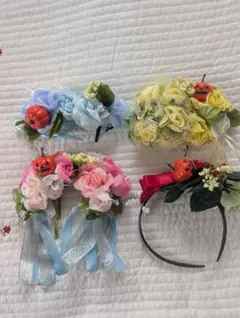 ハロウィン カチューシャ 4個セット 花飾り パンプキン コスプレ