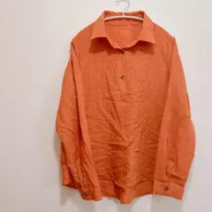 美品✨SHEIN オレンジ 長袖シャツ 【L】 長袖　シンプル　おしゃれのサムネイル