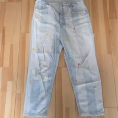 Iroquois ペイント加工 ストライプ デニムパンツのサムネイル
