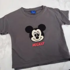 ミッキーマウス刺繍　チャコールグレー　半袖　Tシャツ　110cm