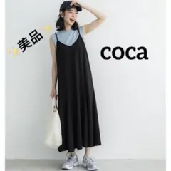 k1085 ✨️美品✨️ coca ジャカードキャミワンピース ブラック