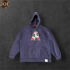 NFLパーカーReebokXLペイトリオッツ旧ロゴフェードネイビーヴィンテージ