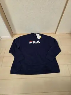 新品 FILA フィラ トレーナー スウェット ネイビー裏起毛 レディース LL