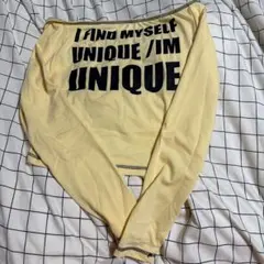 オフショルダー イエロー クロップド トップス 海外ガール着画付き