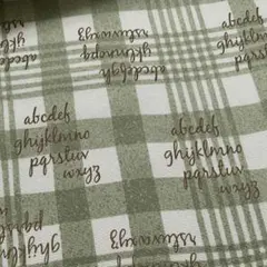 オックス 英字 ウェーブチェック グリーン 1M 生地