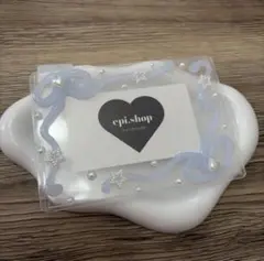 23♡ ホイップデコ トレカケースデコ B7 バレエコア y2k うるちゅる水色