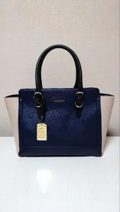 ＆ chouette ネイビー×ベージュ ハンドバッグ トートバッグ